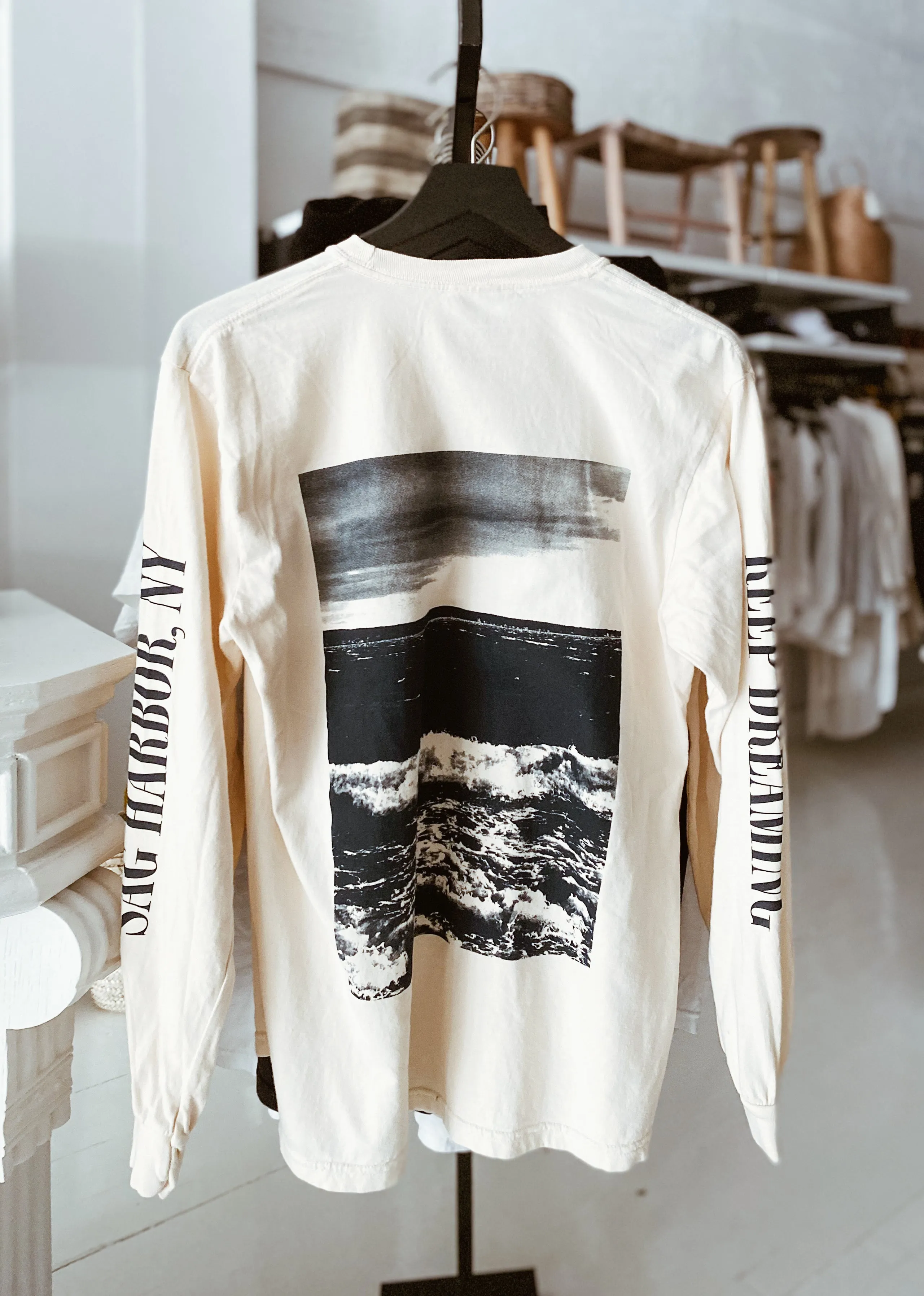 Modern General® Artwear "Keep Dreaming" Long Sleeve T-Shirt in Ivory