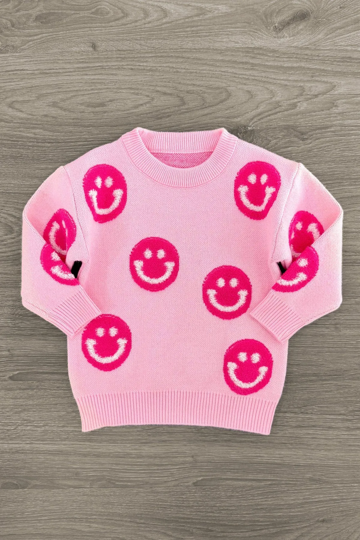 Mom & Me - Pink Smiley Face Sweater