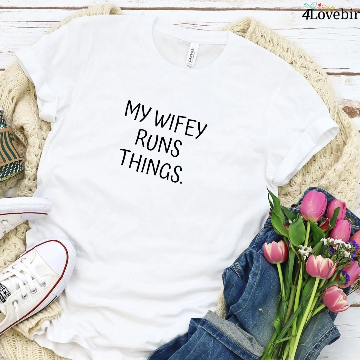 My Wifey / Hubby runs things Matching Set: Perfect for Honeymoon, Newlywed Gift, Cute Married Outfit Set