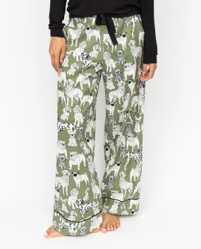 Nancy Womens Dog Print Wide Leg Pyjama Bottoms