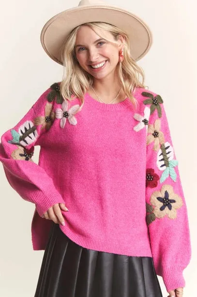 Nora Floral Embroidered Sweater