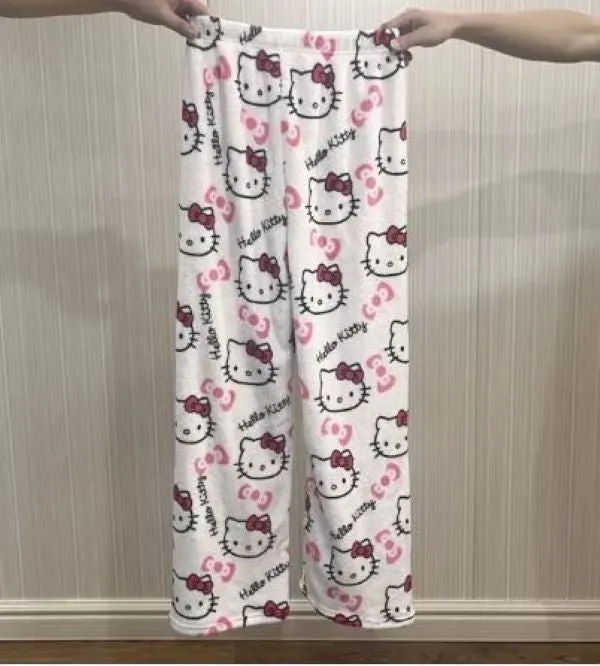 Pants - Hello Kitty Bows - White