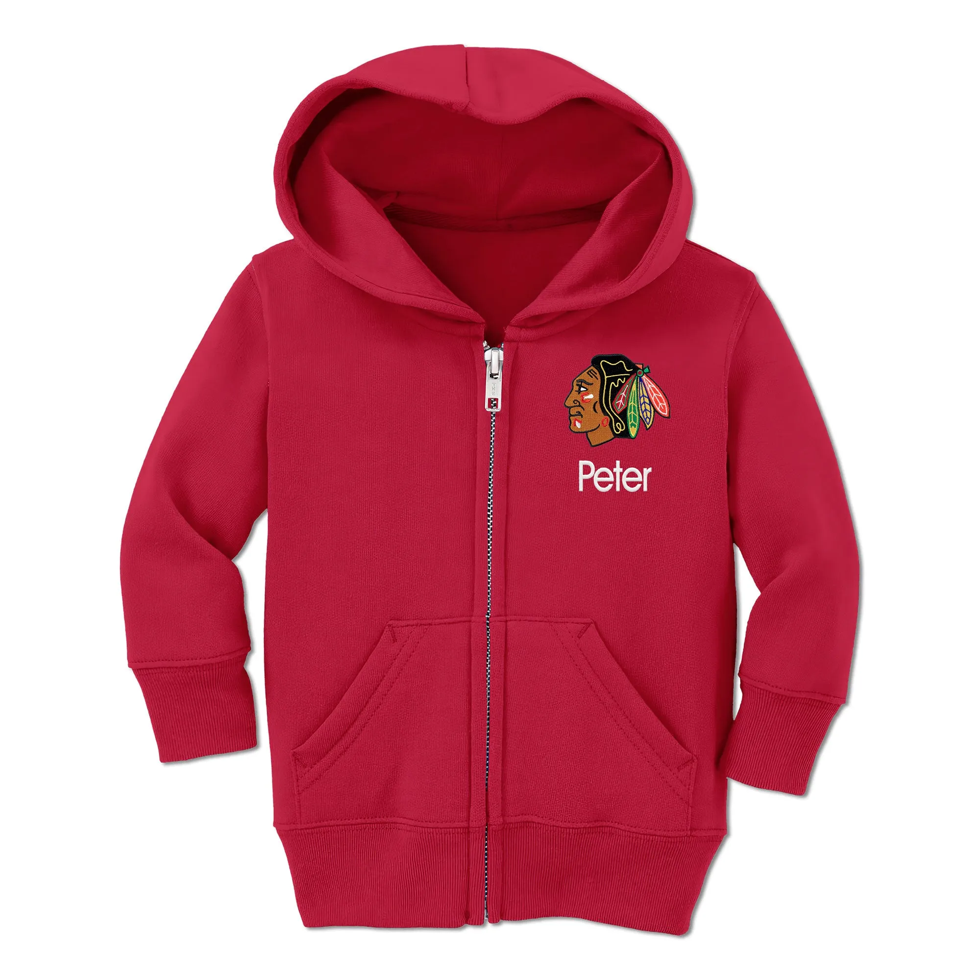 Personalized Chicago Blackhawks Toddler Full-Zip Hooded Sweatshirt