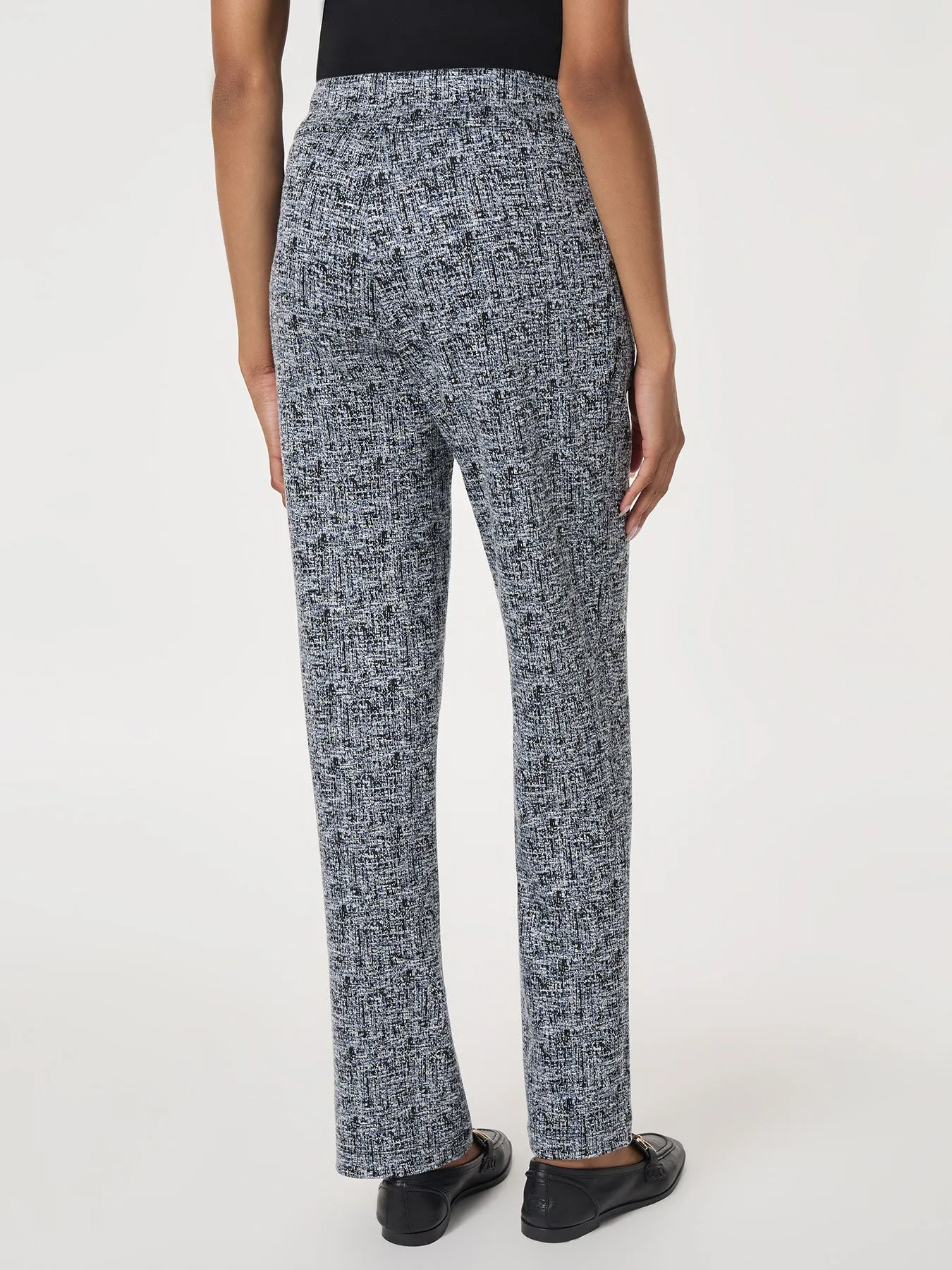 Petite Pull-On Jacquard Straight Leg Pant