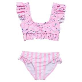 Pink Sea Frilled Crop Bikini