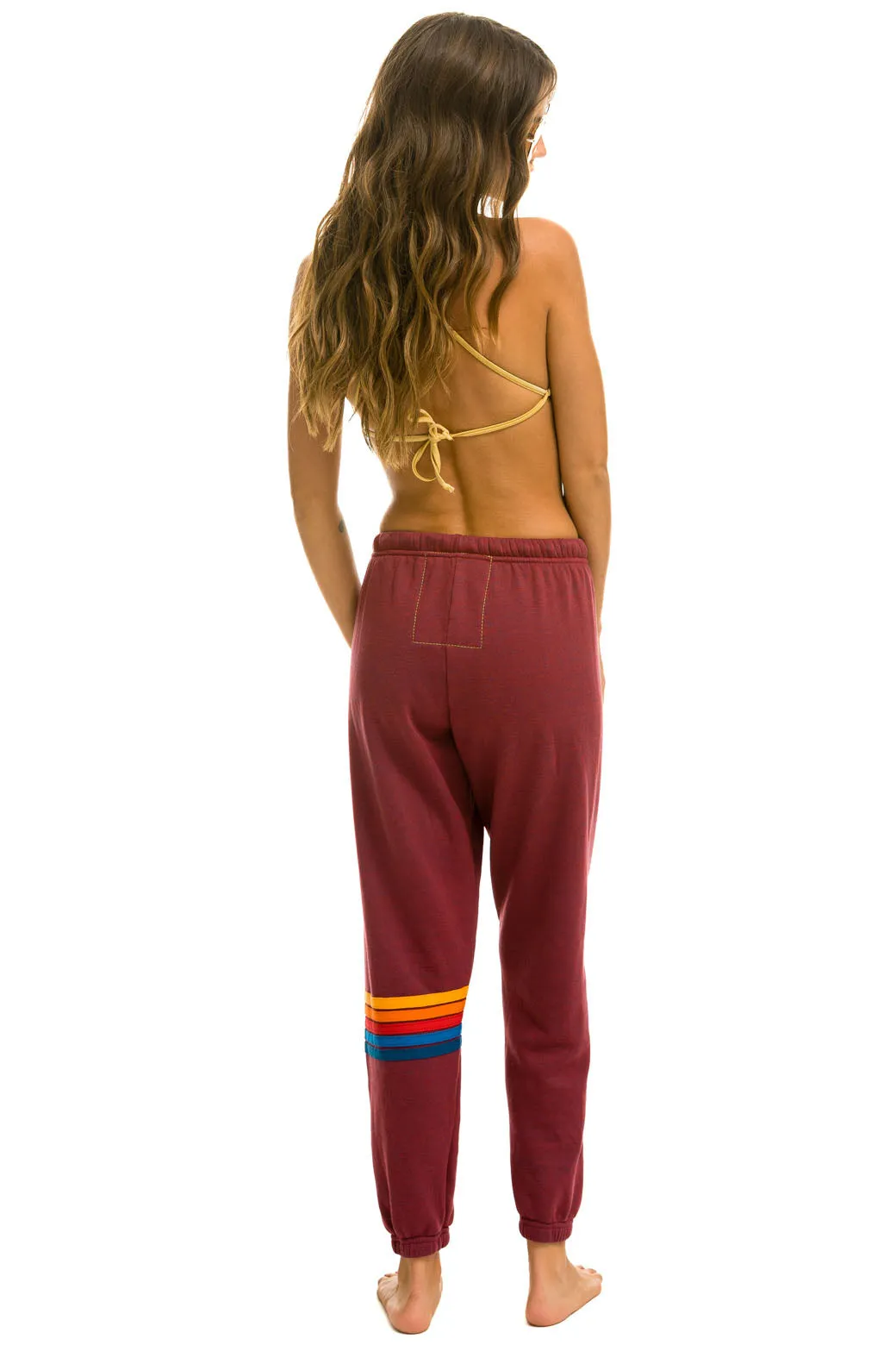 Rainbow Stitch Sweatpants ~ Plum