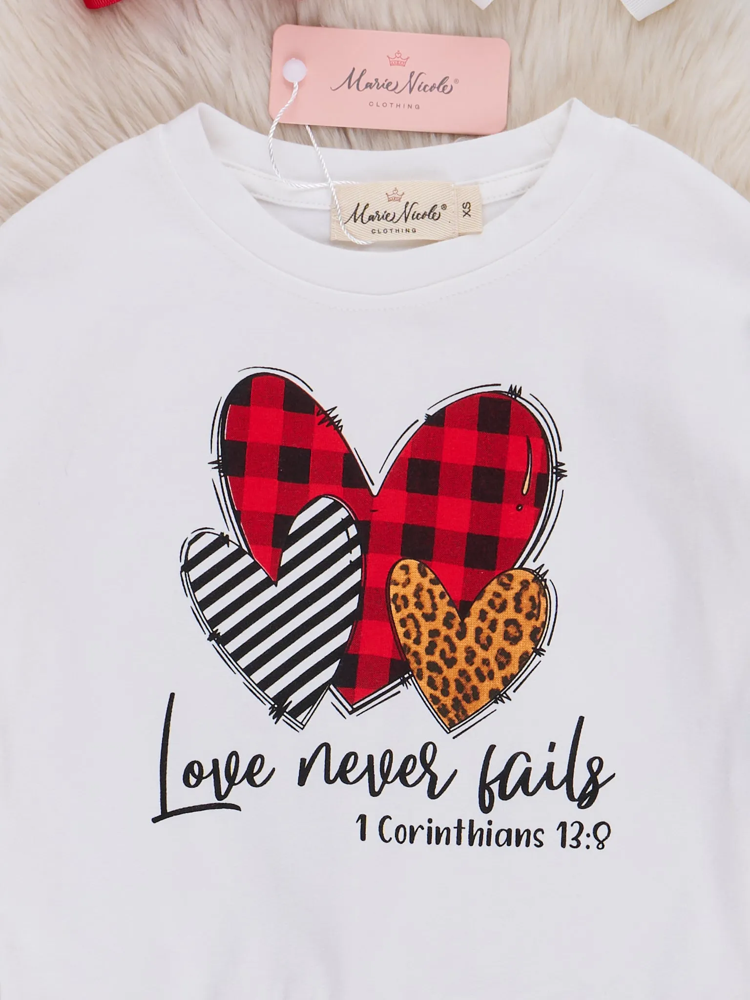 Red & Black Plaid Hearts Bell Bottoms Outfit