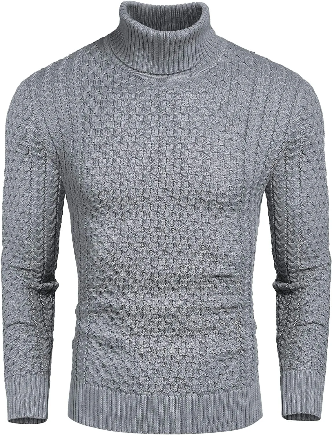 Slim Fit Turtleneck Knitted Twisted Pullover Sweaters (US Only)