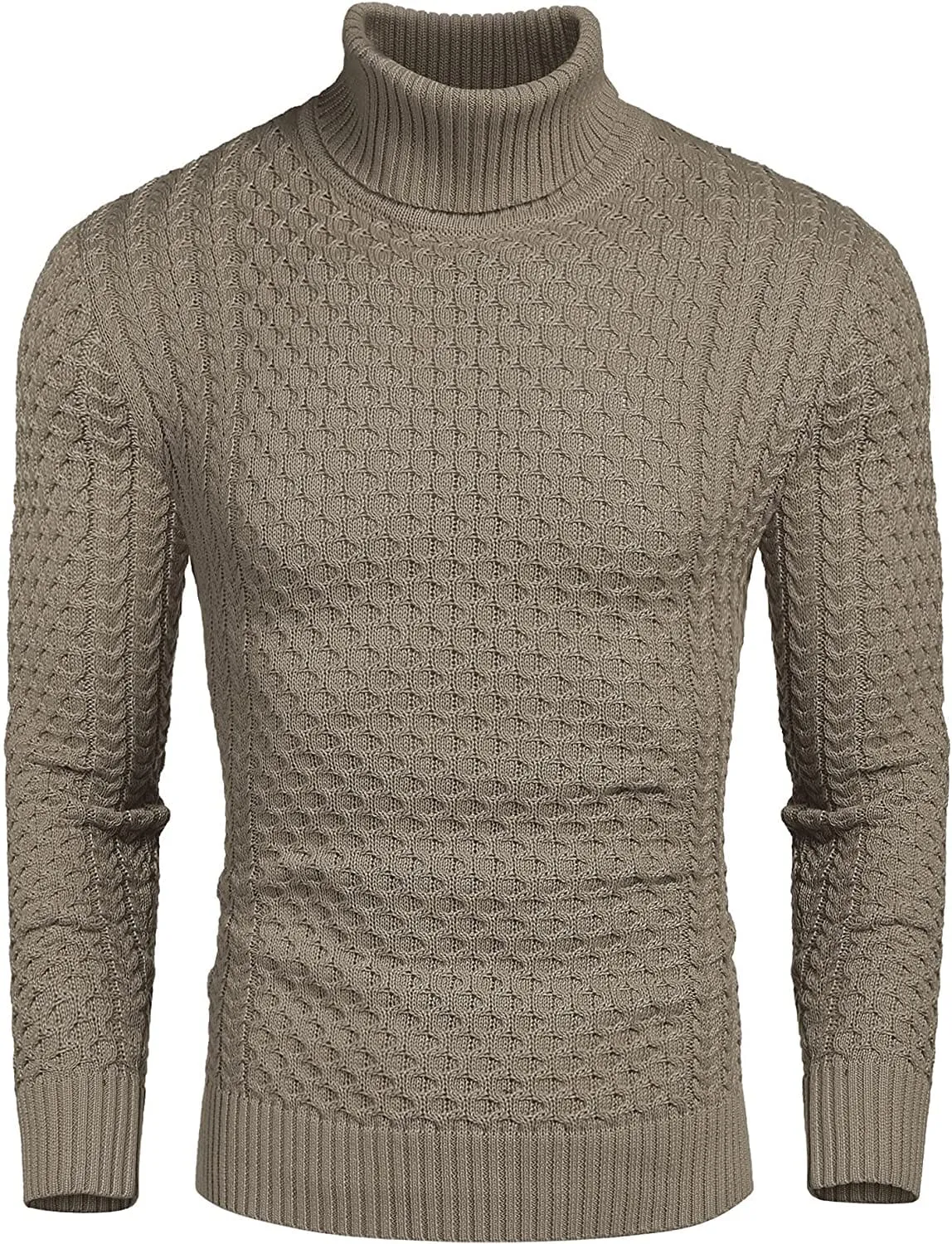 Slim Fit Turtleneck Knitted Twisted Pullover Sweaters (US Only)