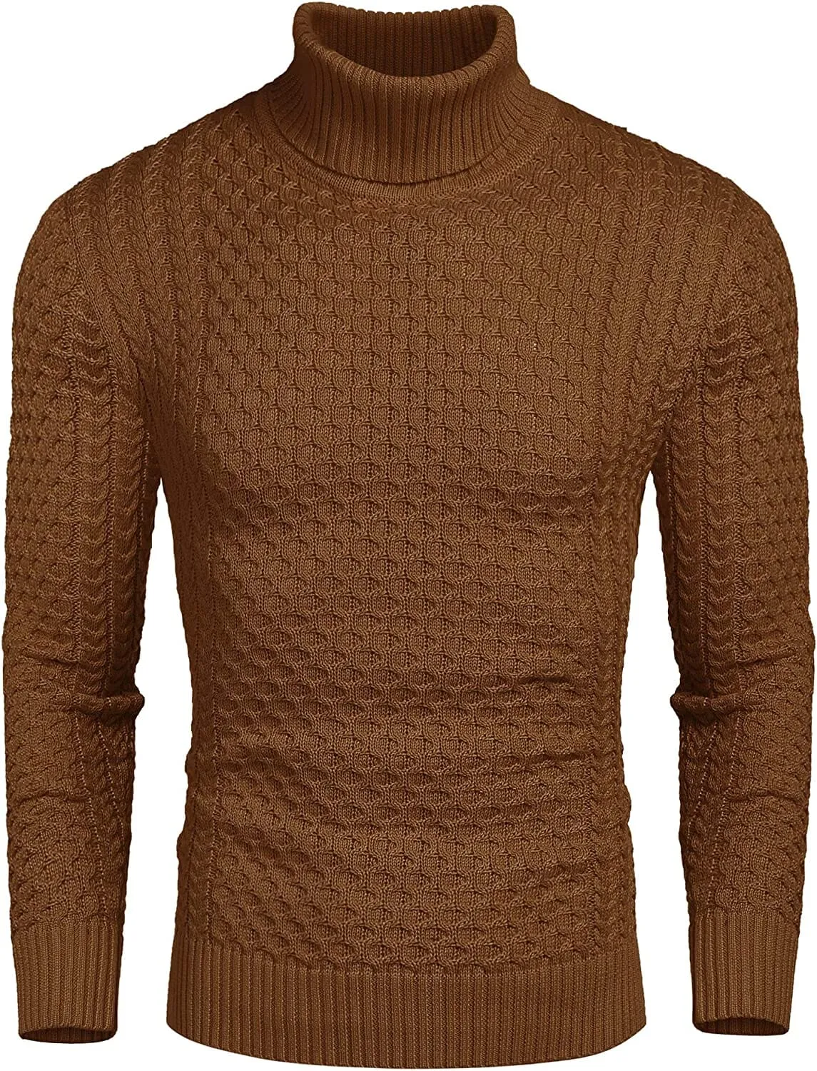 Slim Fit Turtleneck Knitted Twisted Pullover Sweaters (US Only)