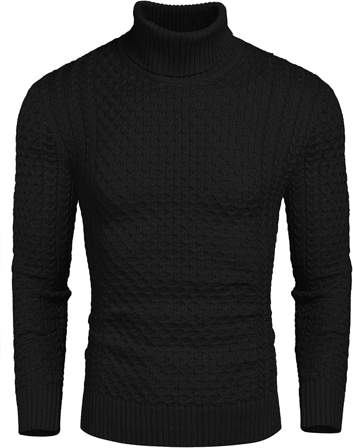 Slim Fit Turtleneck Knitted Twisted Pullover Sweaters (US Only)