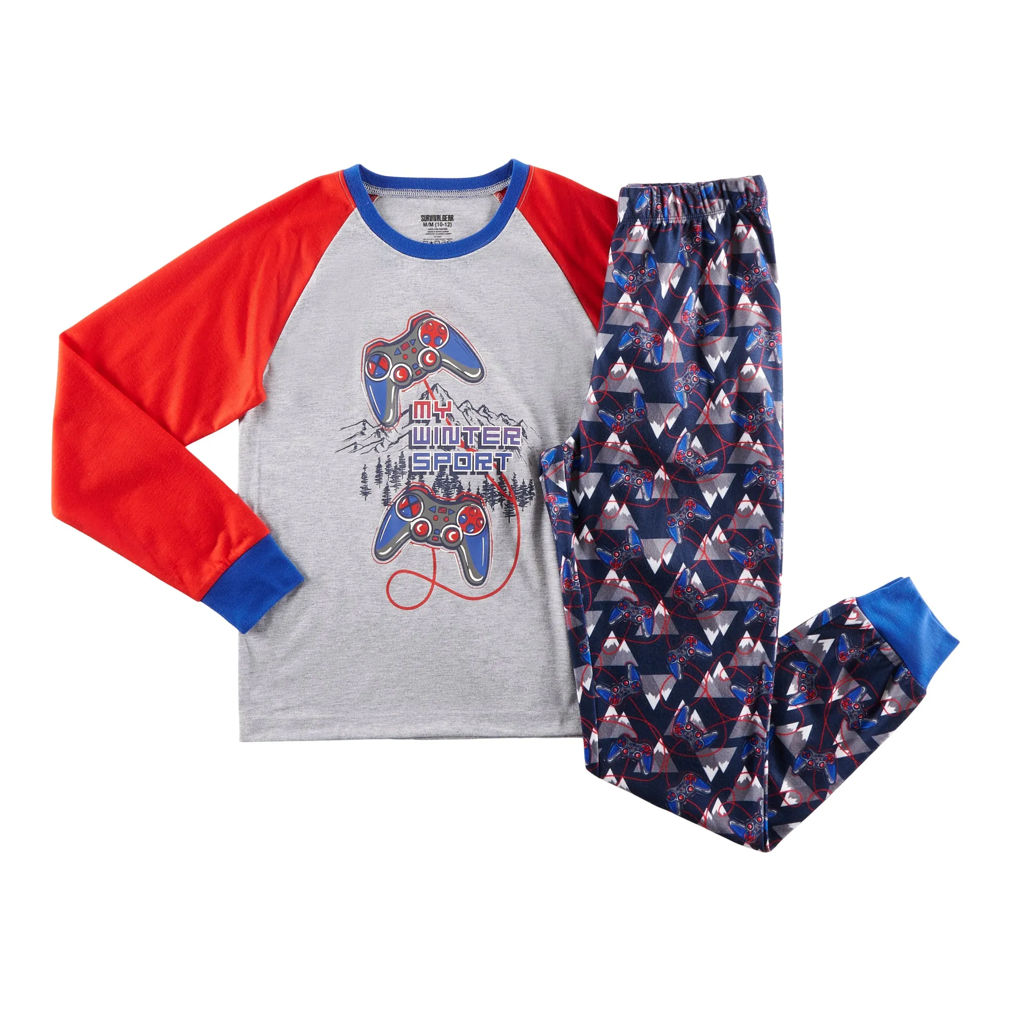 SURVIVAL GEAR Boy's Crew Neck Pyjama Set, 2-Piece