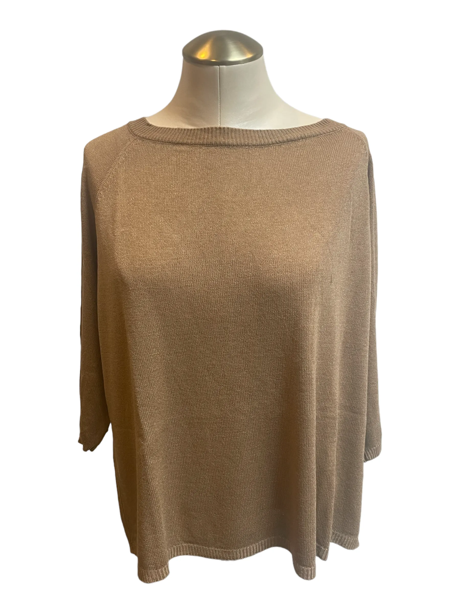 Suzy D Lainey Soft Knit Short Sweater - Camel