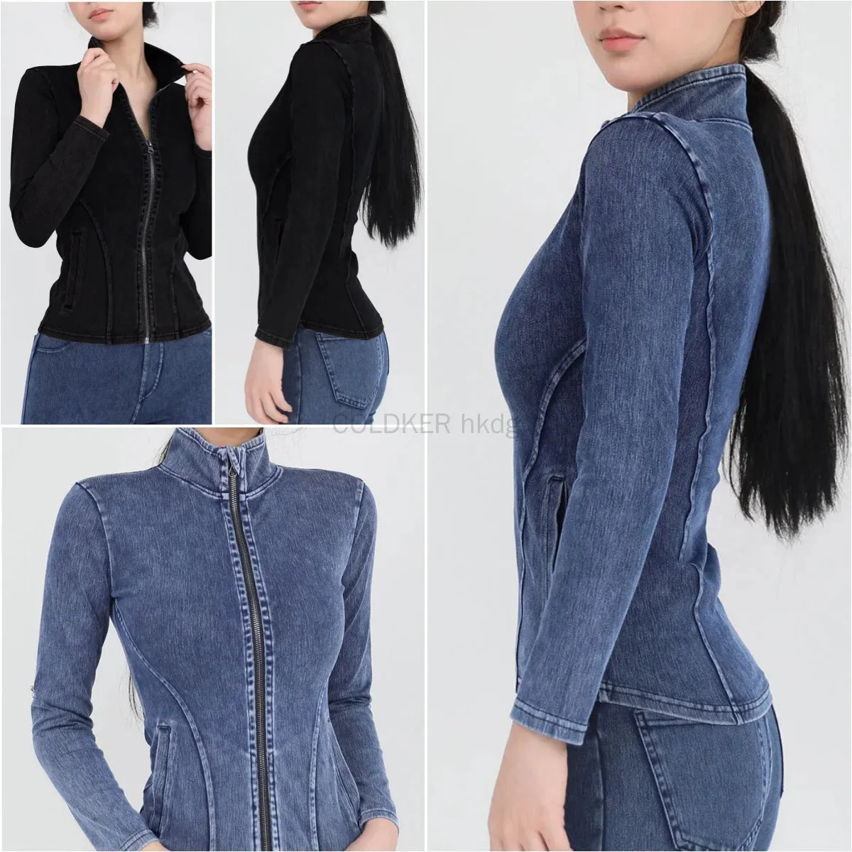 Trendy Stretchy Denim Long Sleeve Jacket