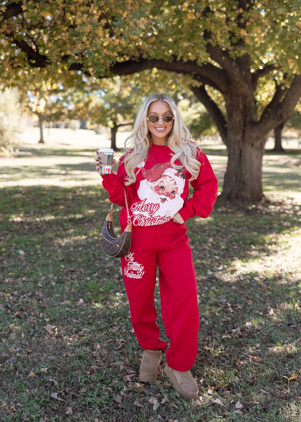 Vintage Santa Claus Bright Red Sweatshirt