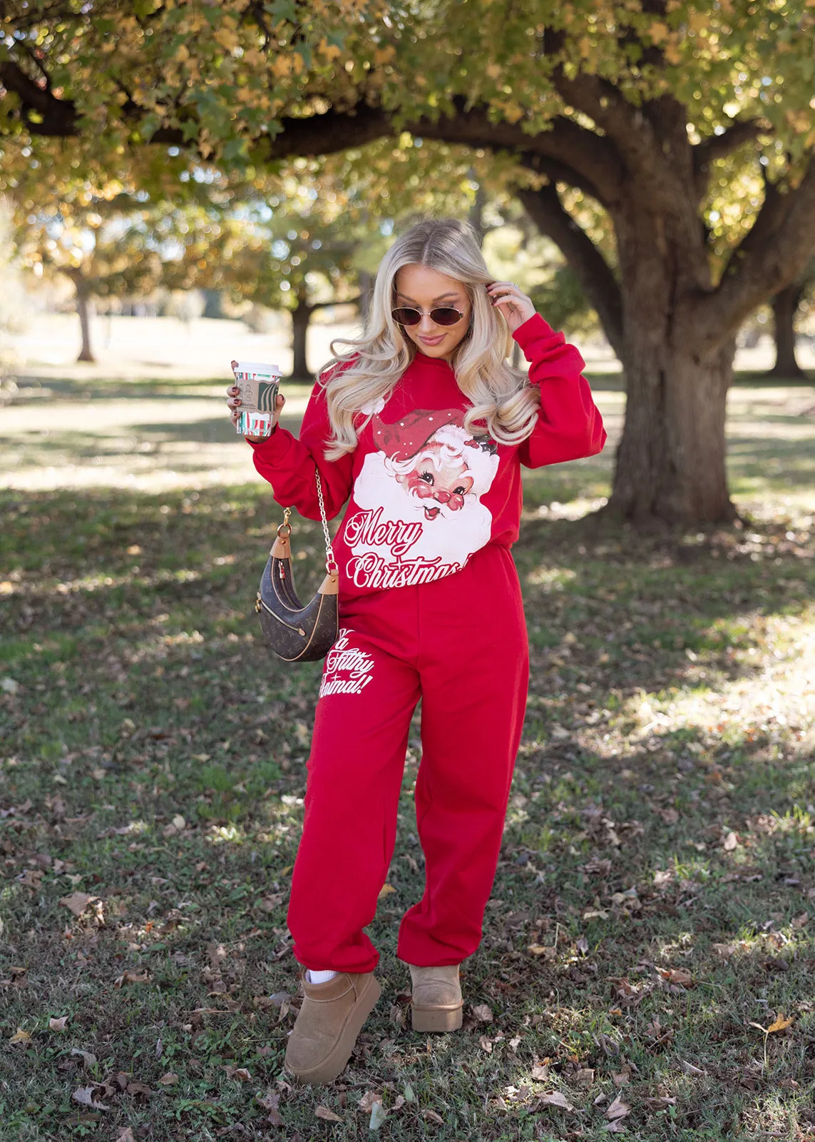 Vintage Santa Claus Bright Red Sweatshirt