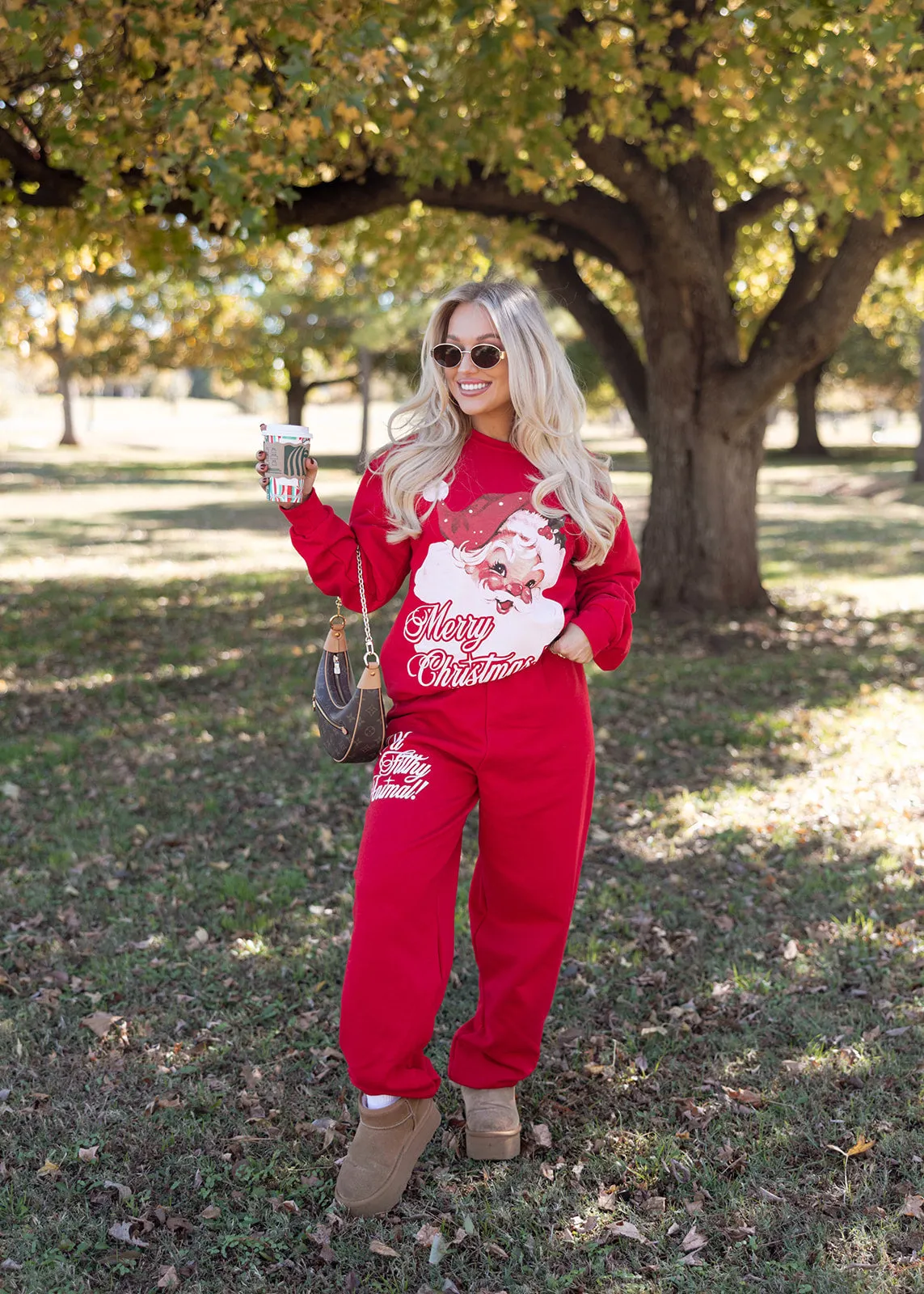 Vintage Santa Claus Bright Red Sweatshirt