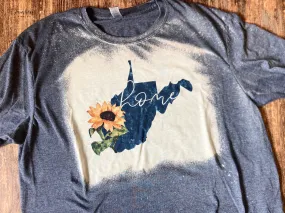 West Virginia State Sunflower Home Bleached Shirt