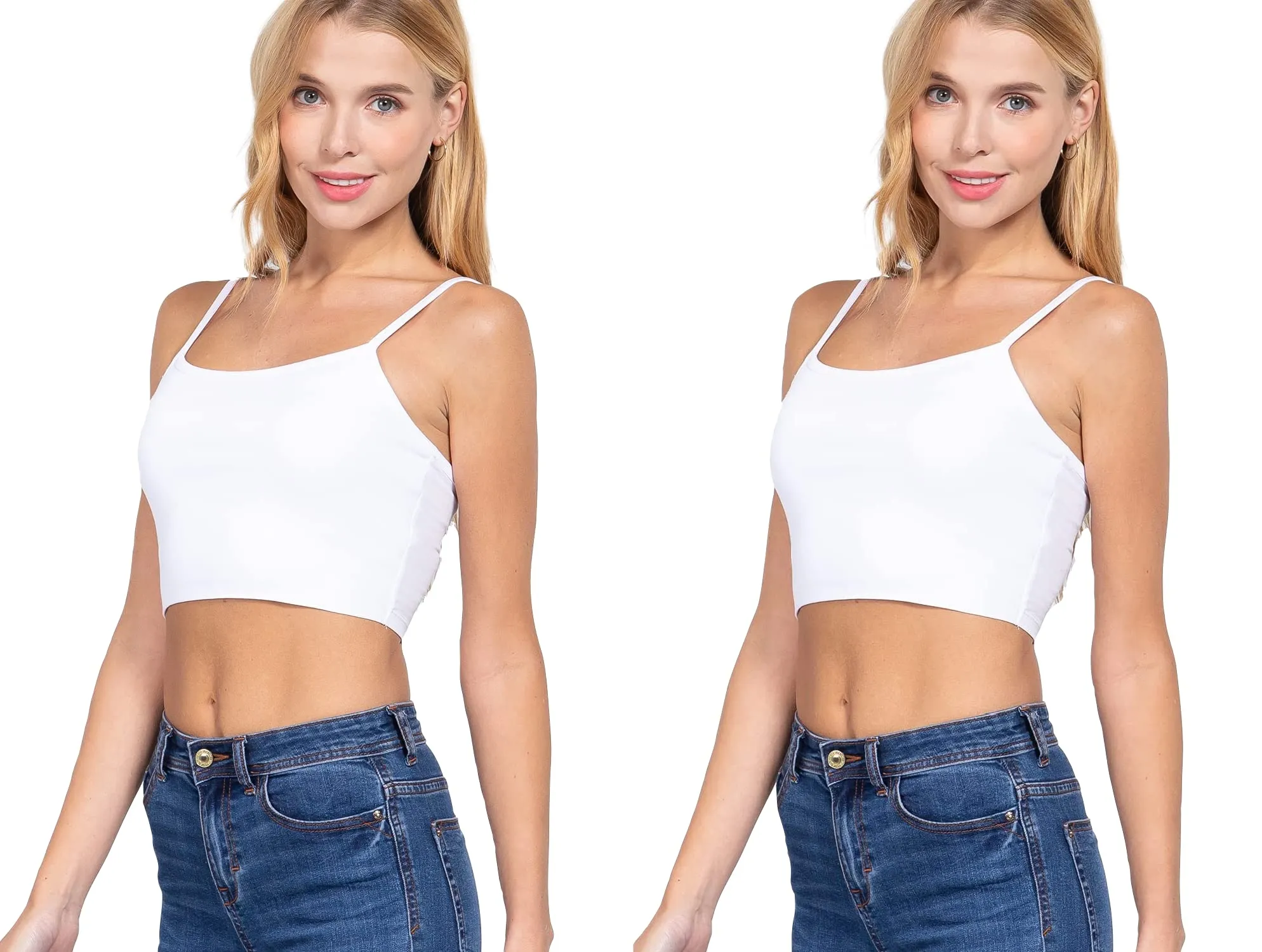 Women's Basic Cropped Spaghetti Strap Tank Top