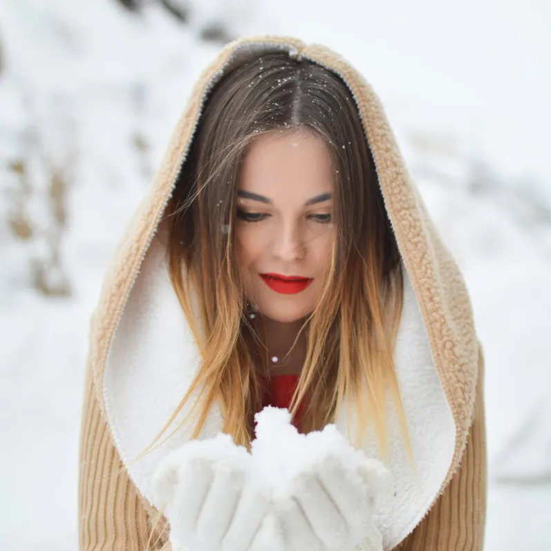 Women's Long Nude Winter Coat