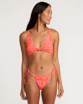 Womens Pele Lahaina Tie Bikini Bottom - Hot Coral