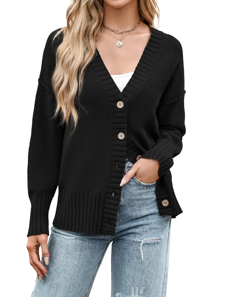 Zeagoo Women's Open Front Oversized Soft Knit Sweater Cardigan