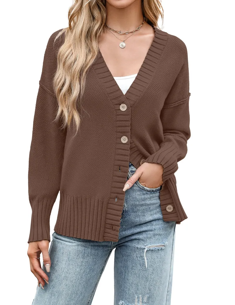 Zeagoo Women's Open Front Oversized Soft Knit Sweater Cardigan