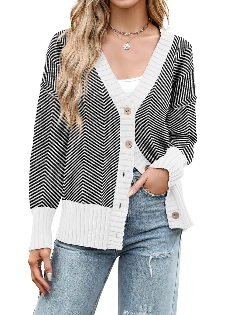 Zeagoo Women's Open Front Oversized Soft Knit Sweater Cardigan