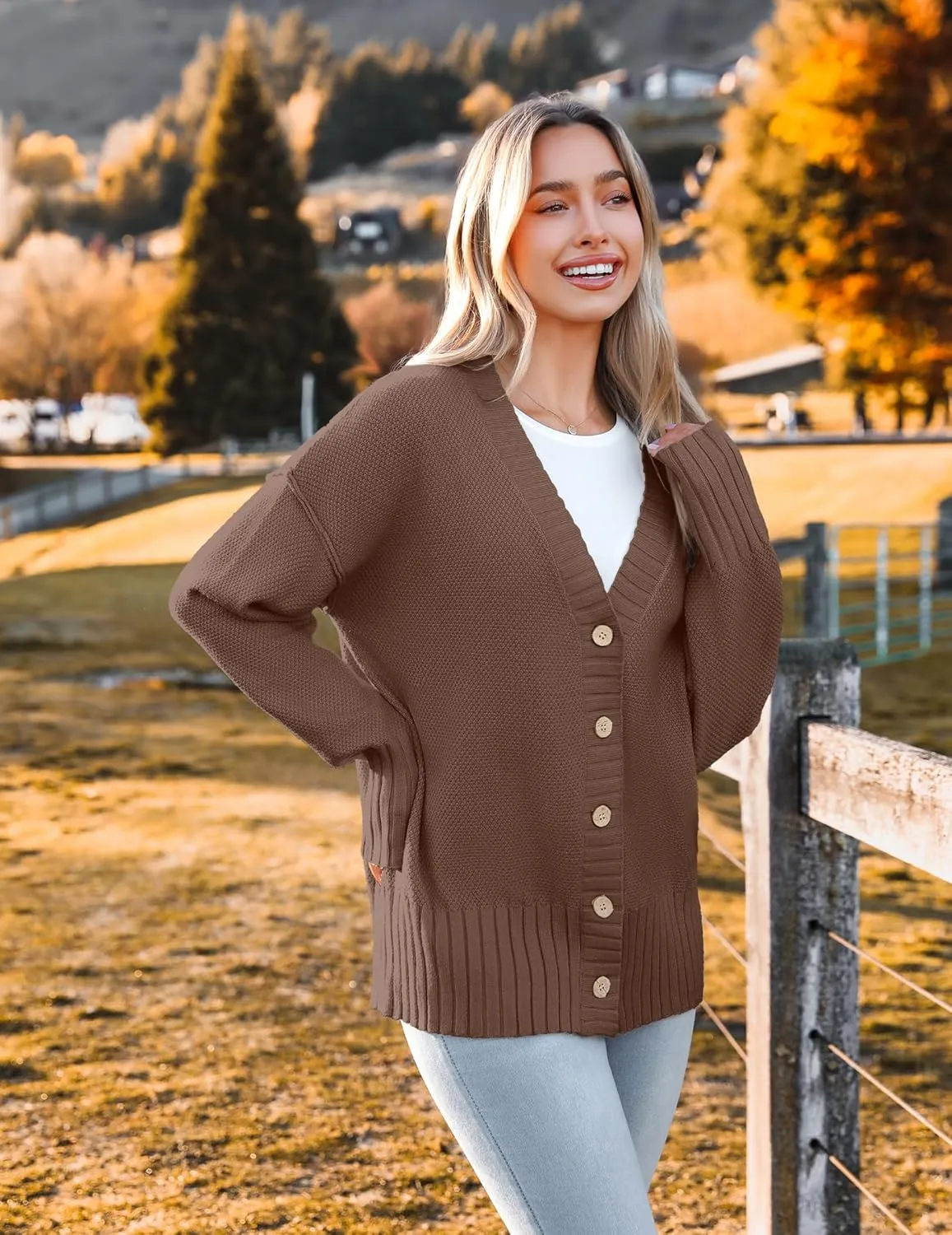 Zeagoo Women's Open Front Oversized Soft Knit Sweater Cardigan