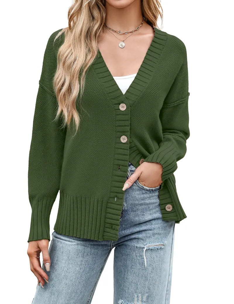 Zeagoo Women's Open Front Oversized Soft Knit Sweater Cardigan