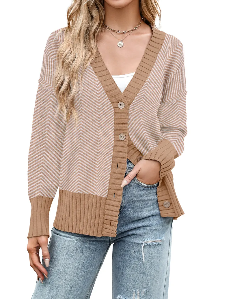 Zeagoo Women's Open Front Oversized Soft Knit Sweater Cardigan