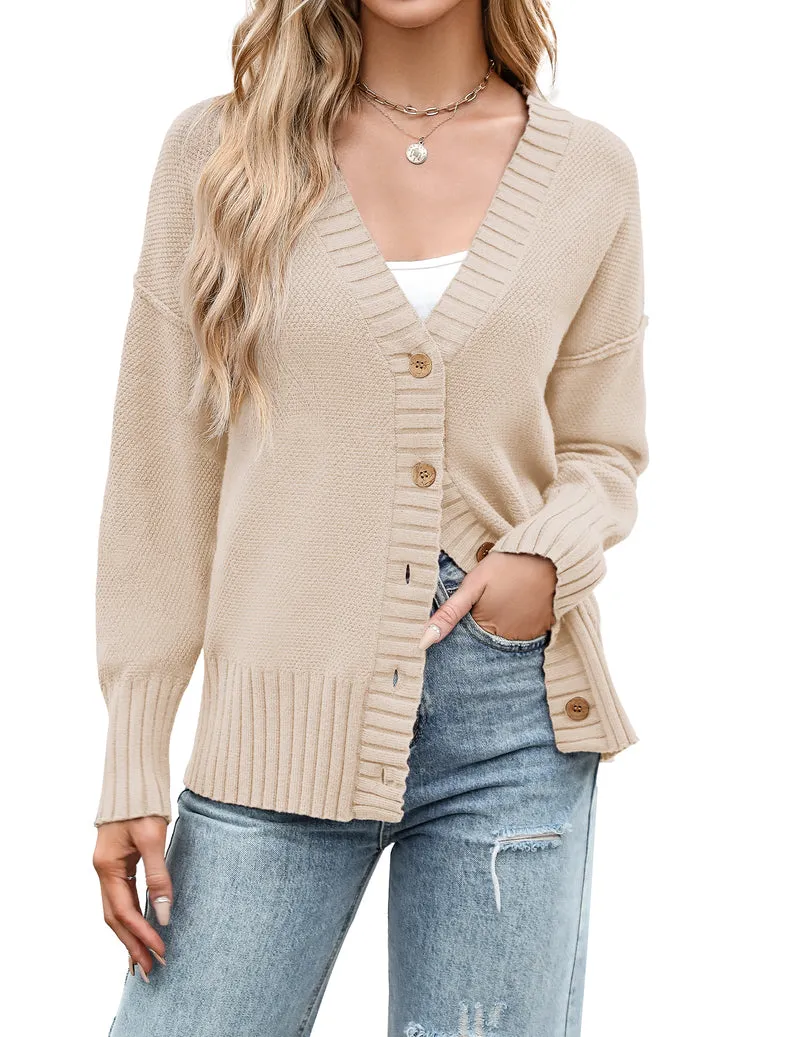 Zeagoo Women's Open Front Oversized Soft Knit Sweater Cardigan